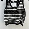 Women's T-Shirt Designer 23SS Summer Women Tee Knits T shirts Tops With Letter Girls Vintage Crop Runway Scoop Neck Striped Stretch Sleeveless Pullover Shirt Camisole