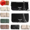 本物の革Zadig Voltaire Pochette Rock swing Your Wings Womensクラッチバッグ