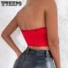 Camisoles Tanks Off Shoulder Halter Corset Women Sexig Solid Corp Tops Stretchy Arcshape Y2K Sleeveless Tanktop Fashion Push Up Bustier Tube Top 230418