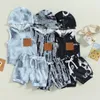 Kledingsets 0207 Lioraitiin 03 jaar Kids jongens 2 stks kleding zomer mouwloze nekkleurige afdrukken print toppen kort trekkoord broek 230418