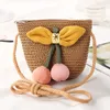 2023 New Summer Children's Beach Hat Bag Set Girl Girl SunStre -Sol Hat Hat Student Straw Hat Baby Hat Hat Bag Conjunto