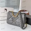 19 Series Designer Womens Shoulder Bag 35cm Leather Quilted Diamond Plaid Gold Hardware Metal Buckle Luxury Handbag Two-Color Chain Diagonal Bag Makeup Bags Sacoche