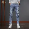 Męskie dżinsy Najnowsze jesieni jesieni luźne modne moda Slim Fit Casual Fashion Pasp Dżinsy trwałe i praktyczne zużycie 231117