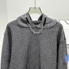 Kvinnors tröjor Designer Coat Men's and Women's 2023 Autumn/Winter New Casual Simple Plaid Chain Hooded Sweater 0868