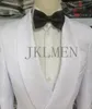 Costumes pour hommes Blazers sur mesure garçons d'honneur motif blanc marié Tuxedos châle revers costumes 2 pièces mariage homme veste pantalon Costume Homme 230418