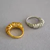 Кластерные кольца европейская и американская ретро -модная мода преувеличенная латунная спиральная спиральная обмоточная телефонное кольцо Усеяние кольцо
