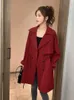 Jackets femininos 2023 Mulheres Trench Coats Spring Autumn Lapela Double Bastested String Casual Casual Midi Long Ladies Windbreak 230418