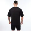 メンズTシャツ夏ランニング特大のTシャツメンズジムボディービルフィットネスルースカジュアルメッシュショートスリーブバスケットボールスポーツ