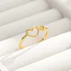 Band Rings Romantic Hollow Out Two Heart Rings For Women Girls Opening Toe Ring Anillos Mujer Wedding Couple Gift BFF Jewelry Accessories AA230417