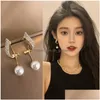 Dangle Kroonluchter Mode Geometrische Metalen Parel Hanger Druppel Oorbellen Voor Vrouw Gothic Meisjes Elegante Sieraden Bruiloft Set A Dhgarden Ottrm