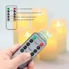 Scented Candle LED Flameless Candles Battery Operated LED Pillars Real Wax Moving Flame Flickering Candle with Remote Control Z0418