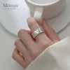 Anneaux de mariage Modian 100% 925 argent Sterling vague irrégulière mat élégant taille libre femelle bague pour femmes réglable Fine bijoux cadeau 231118