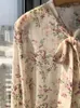 Blouses femme soie 2023 printemps et été rose fleur de cerisier Micro-perspective Streamer Bow chemise à manches longues