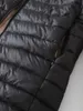 Parkas pour femmes 2023 hiver mi-longueur à capuche coton veste femmes automne léger doublure en peluche solide dames Parka lâche Fe fermeture éclair vêtements d'extérieur L231118