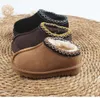 Pantoufles Tasman pour enfants en bas âge, sandales Uggies tressées Tazz, chaussures pour bébé, diapositives en fourrure de châtaigne, peau de mouton, peau de mouton, classique, Ultra mini botte, mules d'hiver, Australie DF377