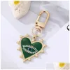 Keychains Lanyards Keychains Lanyards Rhinestones Pearl Evil Eyes Alloy Men Women Peach Love Heart Devils Bag Car Keychain Pendant I Dheio