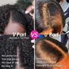 Lace Wigs Kinky Curly Human Hair Glueless U V Part No Leave Out Glue For Women 230417