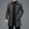 Herren-Wollmischungen, hochwertige Herren-Winterjacken und -Mäntel, Business-Casual-Woll-Langmantel für Herren, Umlegekragen 231118