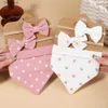 Headbands 3Pcs/Set Muslin Cotton Baby Bib Newborn Bows Headband Triangle Print Saliva Towel Infant Boy Girl Feeding Burp Cloth Shower GiftL231118