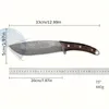 Fixat bladbenskuren kniv, hand-smidd multifunktionskniv med mantel