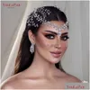 Diadèmes Strass Mariage Front Bandeau Femmes Coiffe Goutte D'eau Tête De Mariée Tiara Mariée Pièce Avec Livraison Goutte Bijou Dhgarden Oti57