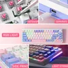 Keyboards 68 Keys Mechanical Keyboard Swap PBT Keycaps RGB Backlit Wired 2 4Ghz Wireless Bluetooth 60 mini keyboards Lemon Switch 231117