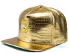 Boné de bola snapback ajustável masculino feminino couro pu hiphop chapéus de couro de grão de crocodilo snap