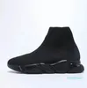 Sock Shoe Natual Shoes Platform رجالي امرأة لامعة جوارب متماسكة أسود مدرب أبيض حذاء رياضة ماجستير منقوش