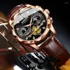 Relógios de pulso relógios masculinos Top Business Fashion Watch Men Chronógrafo Esporte Imper impermeável Tourbillon Quartz Relógio Relogio Masculino