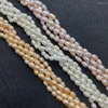 Beads 1 Strand Irregular Oval Big Pearls Natural Freshwater Rice For Women Jewelry DIY Bracelet Necklace Length 38cm