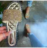 Тапочки женские с кристаллами, женские блестящие квартирные женские модные уличные пляжные туфли, женская обувь, женские летние шлепанцы, большие размеры 231118