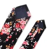 Neck Ties Casual Floral Cotton And Pocket Square Sets Flower Print Skinny tie For Men Mens Tie Cravat 6cm Slim ties 230418