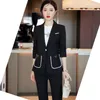 Women's Two Piece Pants High End Khaki Business Suits Women 2023 Autumn Winter Temperament Fashion Slim Blazer And Office Ladies Work Wear