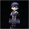 Figurines d'action 6 pièces / ensemble Haikyuu figurines en PVC mignonnes jouets Hinata Shoyo Tobio Kenma Tooru Yuu Kei modèle Nekoma Figma poupée de sport Jugu Dh4Oy