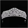 Barrettes à cheveux Barrettes Mode Baroque Luxe Cristal Couronne De Mariée Diadème Or Clair Diadème Pour Femmes Mariée Mariage Cheveux Acc Dhgarden Otwsk