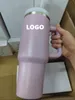 1: 1 Samma redo att skicka 40oz vattenflaskor med handtag bilmuggar isolerade koppar frostade lock och sugrör rostfritt stål kaffetumbler termos koppar med logotyp GG1226