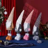 Juldekorationer 60 cm julnomdekoration med lång utdragbar ben handgjorda stort stående gnome plysch semesterälf för Xmas Party Decor 231117