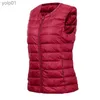 Piumino da donna Autunno Inverno Donna Ultra leggero sottile piumino d'anatra Gilet senza maniche O-Collo Cerniera Gilet Antivento Piumino Fe Giubbotti trapuntatiL231118