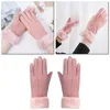 Fünf Finger Handschuhe Frauen Winter für Outdoor Sport süße Mode pelzige warme Handschuhs