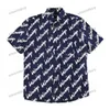 xinxinbuy Men designer Tee t shirt 23ss Paris Cursive letter printing short sleeve cotton women Black White navy blue XS-XL