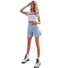 Women's Shorts Summer Women High Waist Black Denim Shorts Casual Female Loose Straight Button Jeans Bermuda Shorts 230418