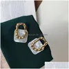 Stud Acrylic Resin Geometric Square Earring Hanging Stud Earrings New Fashion Hollow Metal Trendy Jewelry Gift Drop Delivery Dhgarden Otwpn