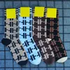 4 Colors Fashion Letter Socks with Tag Breathable Casual Cotton Sock for Sport