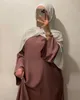 Etniska kläder muslimska mode satin stängd abaya dubai silkeslen hijab klänning flare hylsa abayas för kvinnor kalkon ramadan eid islam afrikanska kläder 230417