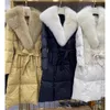 여자 모피 가짜 2023 S 화이트 거위 다운 겨울 코트의 패션 하이 엔드 슬림 재킷 진짜 칼라 따뜻한 코트 231117