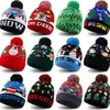 moq 50 pz LED Cappello Di Natale Lavorato A Maglia Beanie Decorazioni Light Up luminate Cappelli Caldi Per Bambini Adulti Capodanno Decorazioni Di Natale