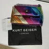 Вечерние сумки Kurt g London разноцветный лоскутный швод для женщин британский дизайнер бренд дизайнер модная модная сумочка PU сумка для плеча 230417