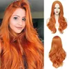 Cheveux longs bouclés pour femmes avec options multicolores perruque en fibres synthétiques couvre-tête perruques de cheveux à grandes vagues