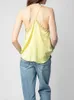 Camisoles Tanks Damen Spitzenbesatz Gelbes Camisole Sexy Ärmellos Off-Shoulder Damen V-Ausschnitt Sling Tops Sommer 230418