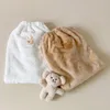 Blankets Chic Washable Warm Cartoon Bear/ Embroidery Baby Stroller Blanket For Home Infant Cloak